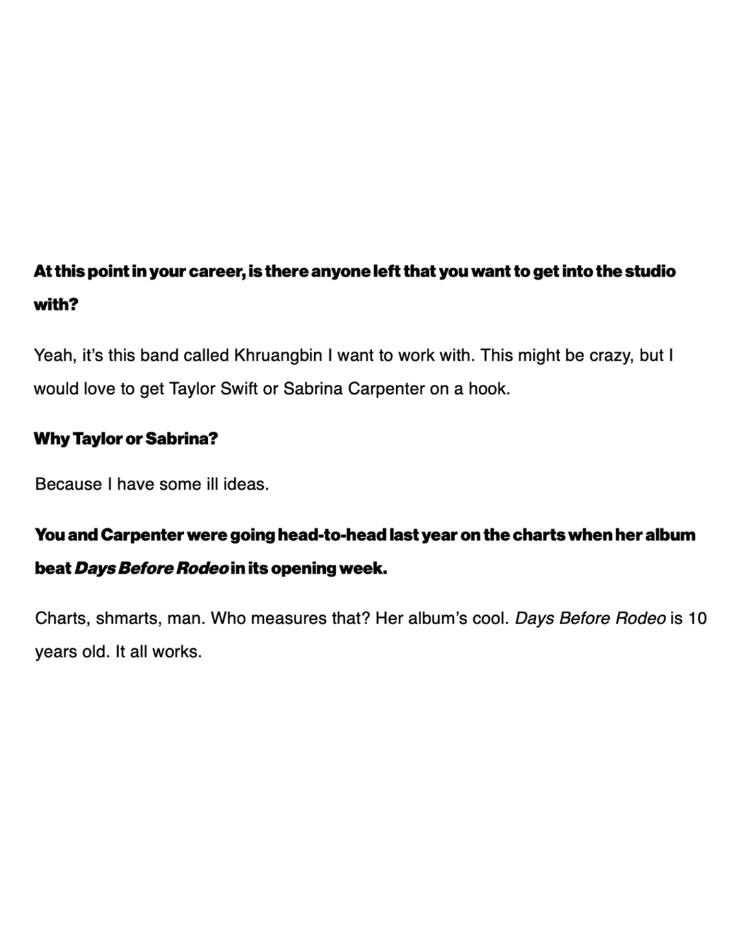 Travis Scott is trying to collab with Taylor Swift and Sabrina Carpenter