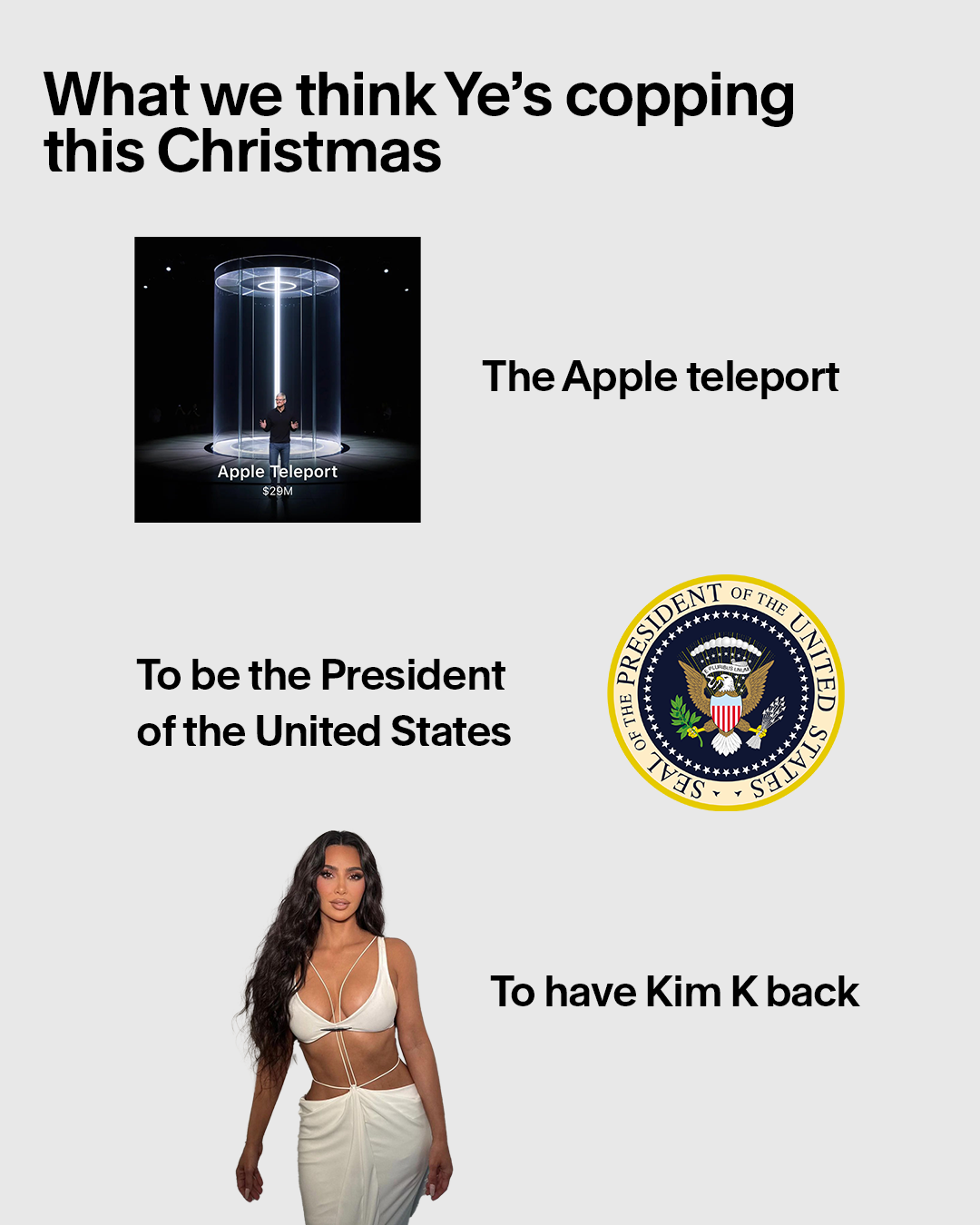 What will your favourite artists be copping this Christmas?