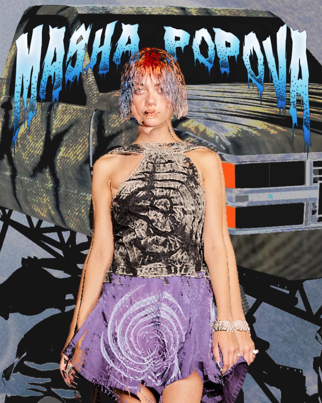 Masha Popova brings Denim Monster Trucks to its virtual fashion show with VOID MAIN()