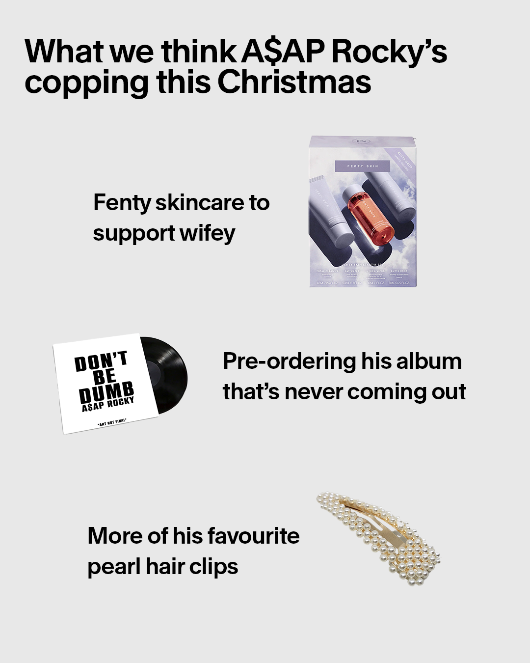 What will your favourite artists be copping this Christmas?
