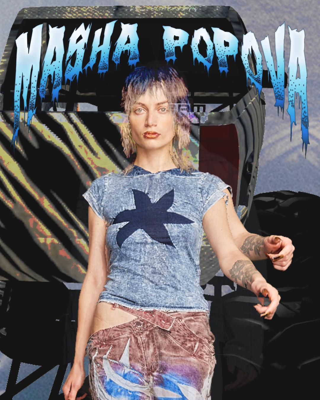 Masha Popova brings Denim Monster Trucks to its virtual fashion show with VOID MAIN()