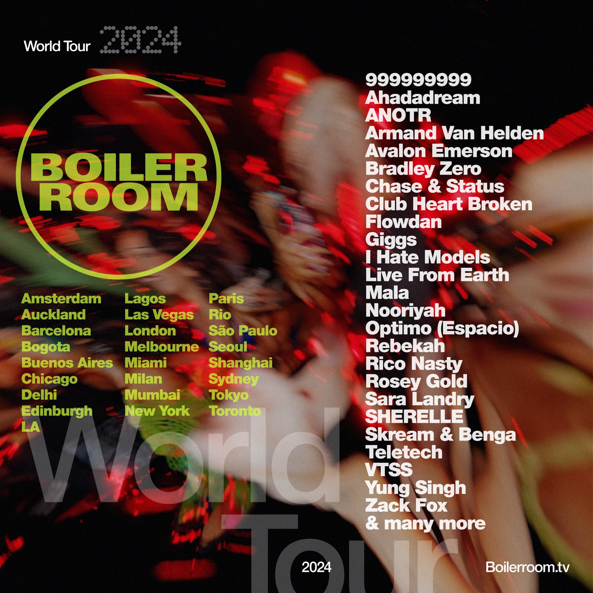 Boiler Room announces its Word Tour 2024 lineup