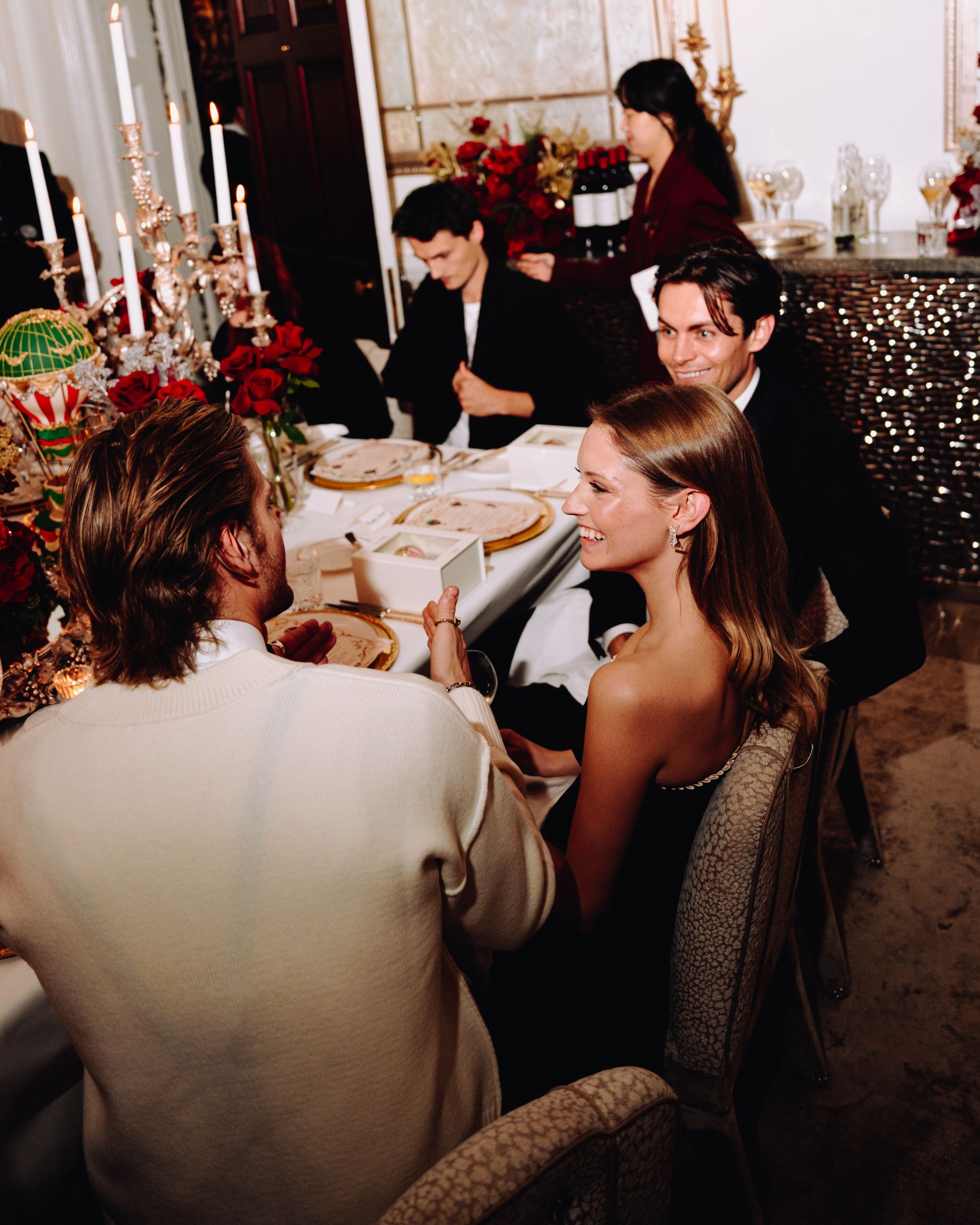 Annabel’s unveils its Holiday themed facade with Poppy Delevingne & Will Poulter