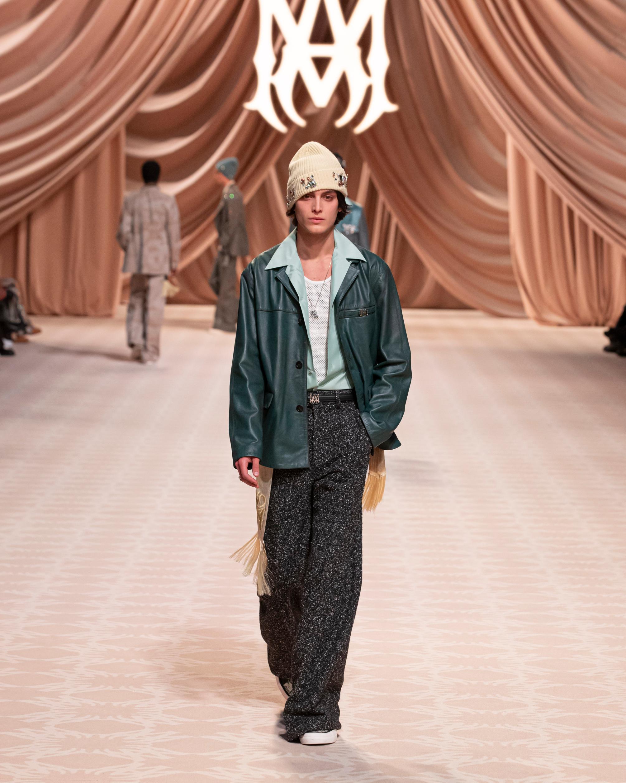Tucked-in scarves and a whole lot of bling: key pieces from AMIRI’s Fall/Winter 2024 collection