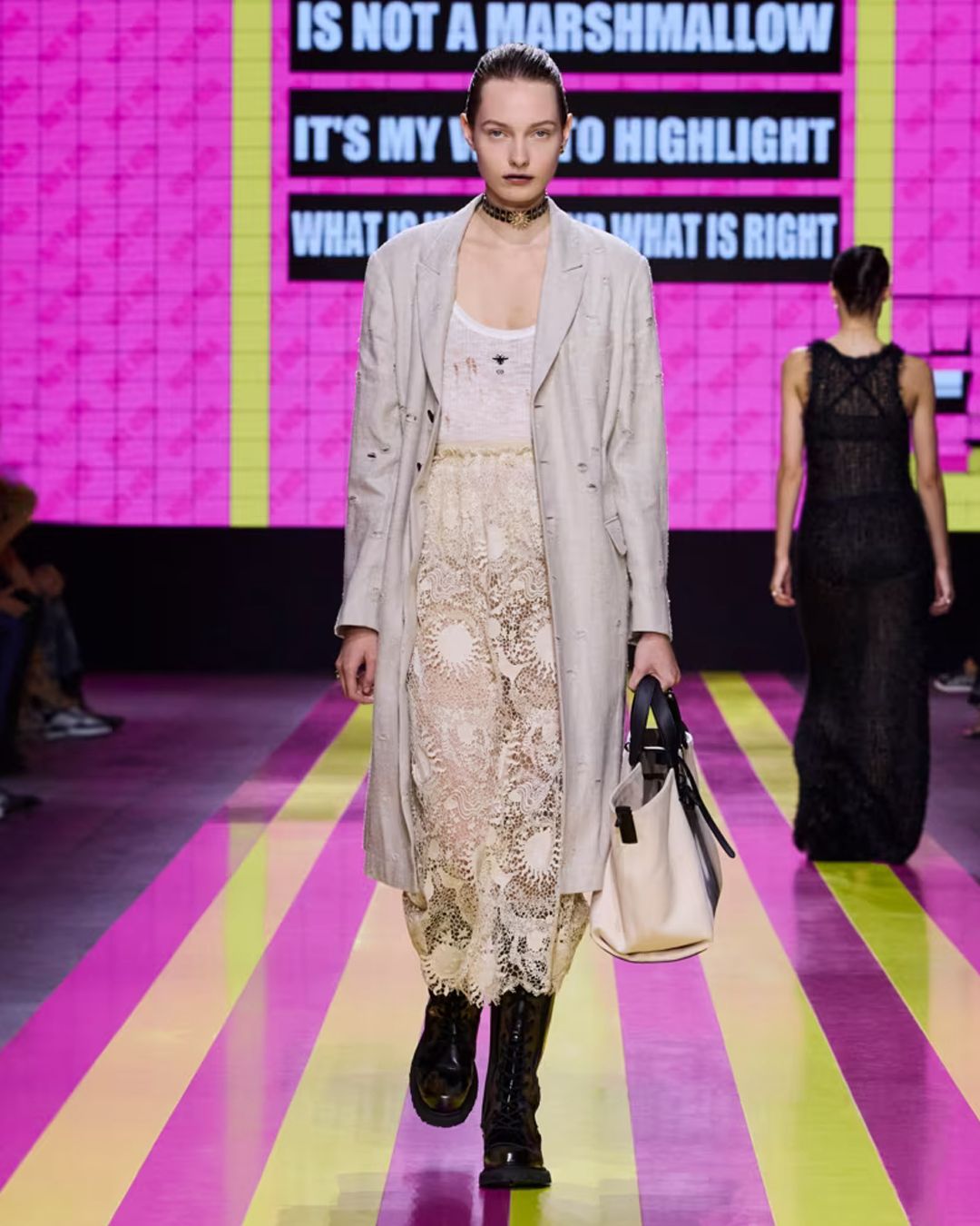 Maria Grazia Chiuri’s Dior turned the runway into a political rally for SS24