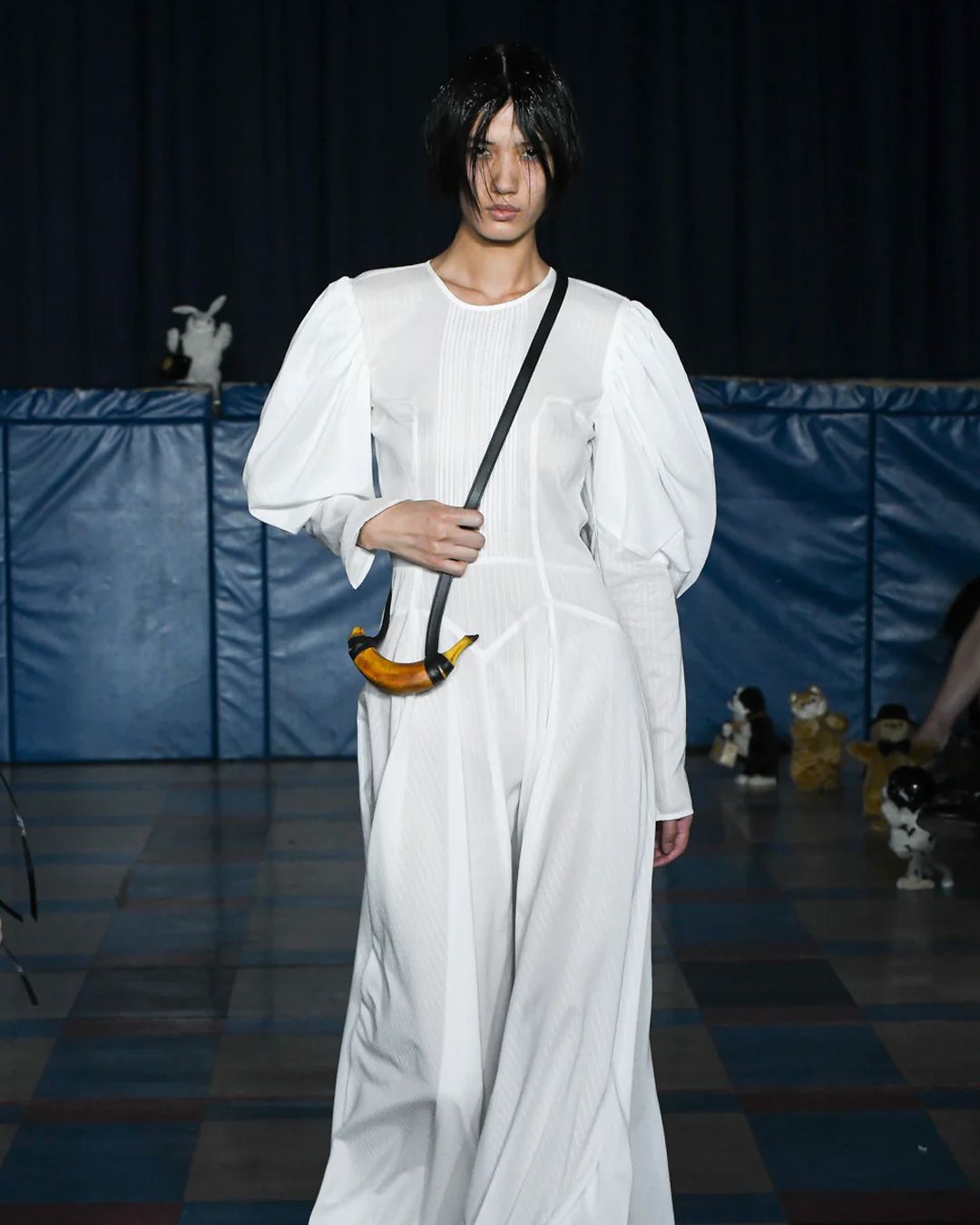Gyrating plush toys and party-proof womenswear: PUPPETS AND PUPPETS SS24