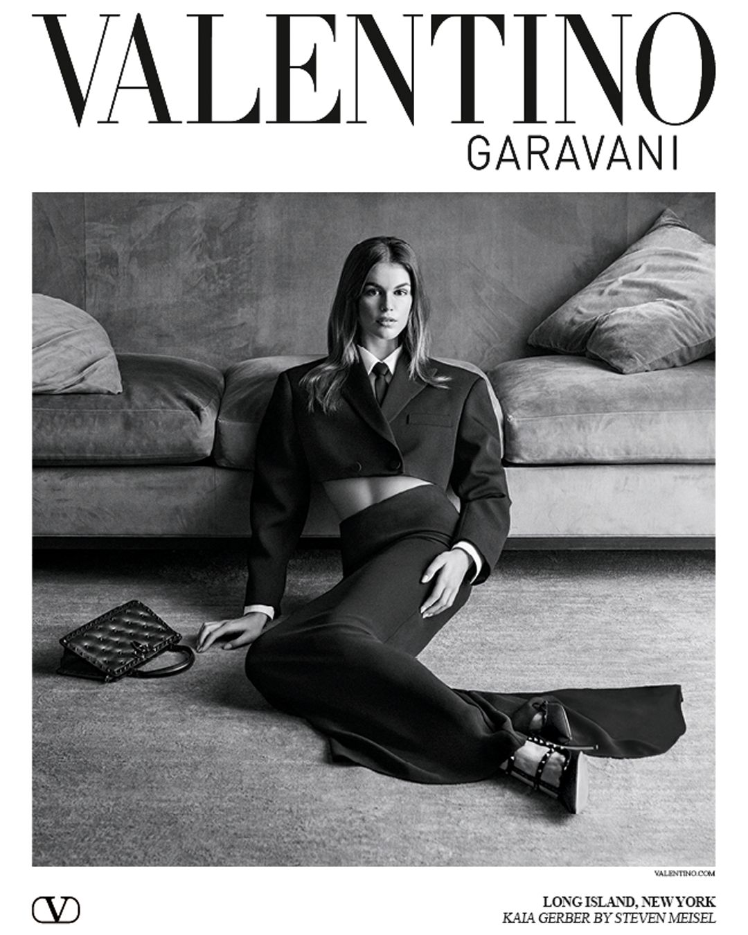 Kaia Gerber is the face of the Valentino Black Tie AW23 campaign