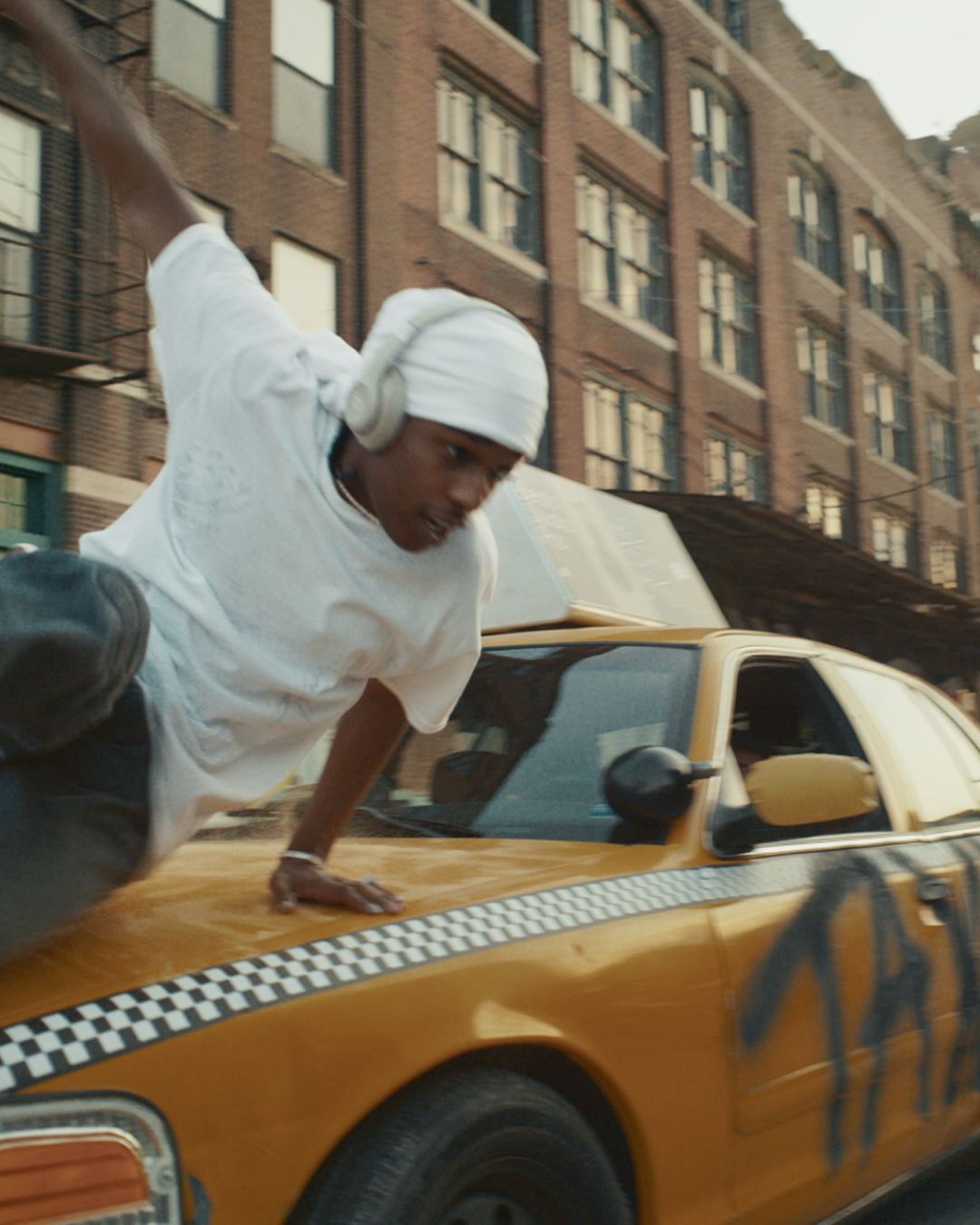 A$AP Rocky is on the run for baby diapers with Beats by Dre