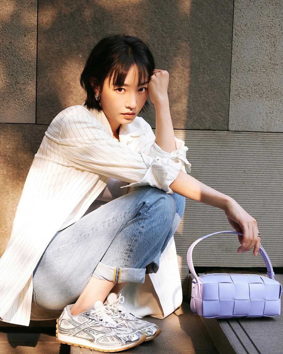 Bottega Veneta soft launches its Orbit sneaker on Hailey Bieber and Qixi