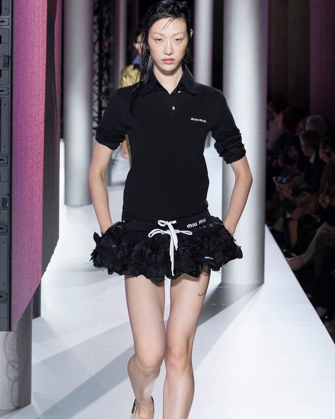Miu Miu clocked off work and got caught in the rain for SS24