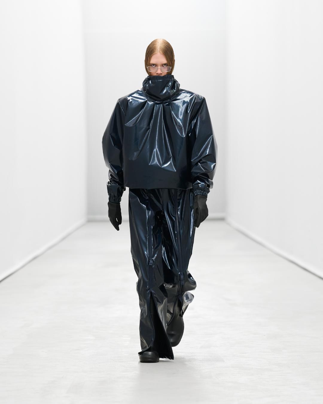 Rains threw a runway show at their new office