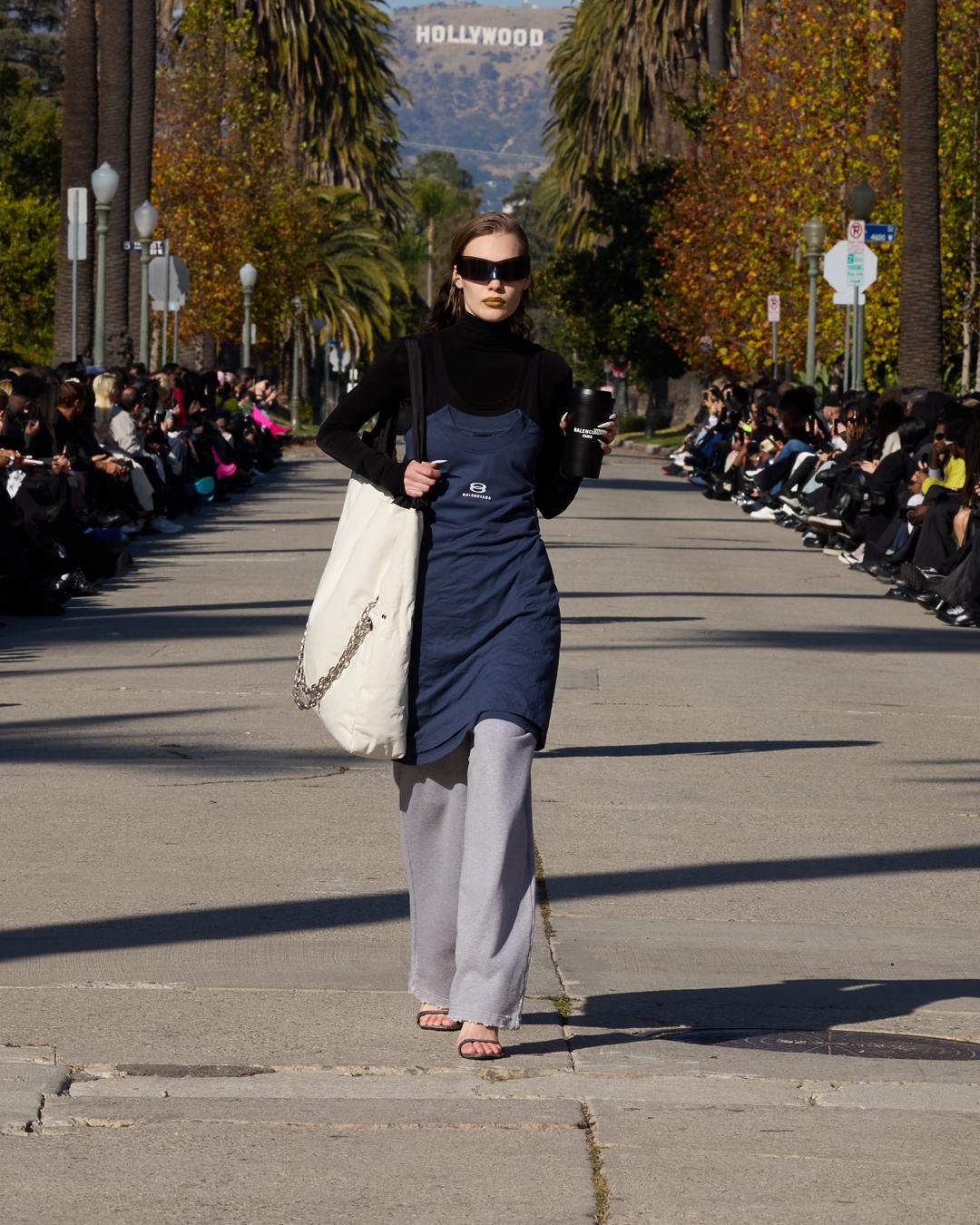 Balenciaga Fall 24: Erewhon coffee cups, prosthetic duck lips, haute leggings & more key pieces