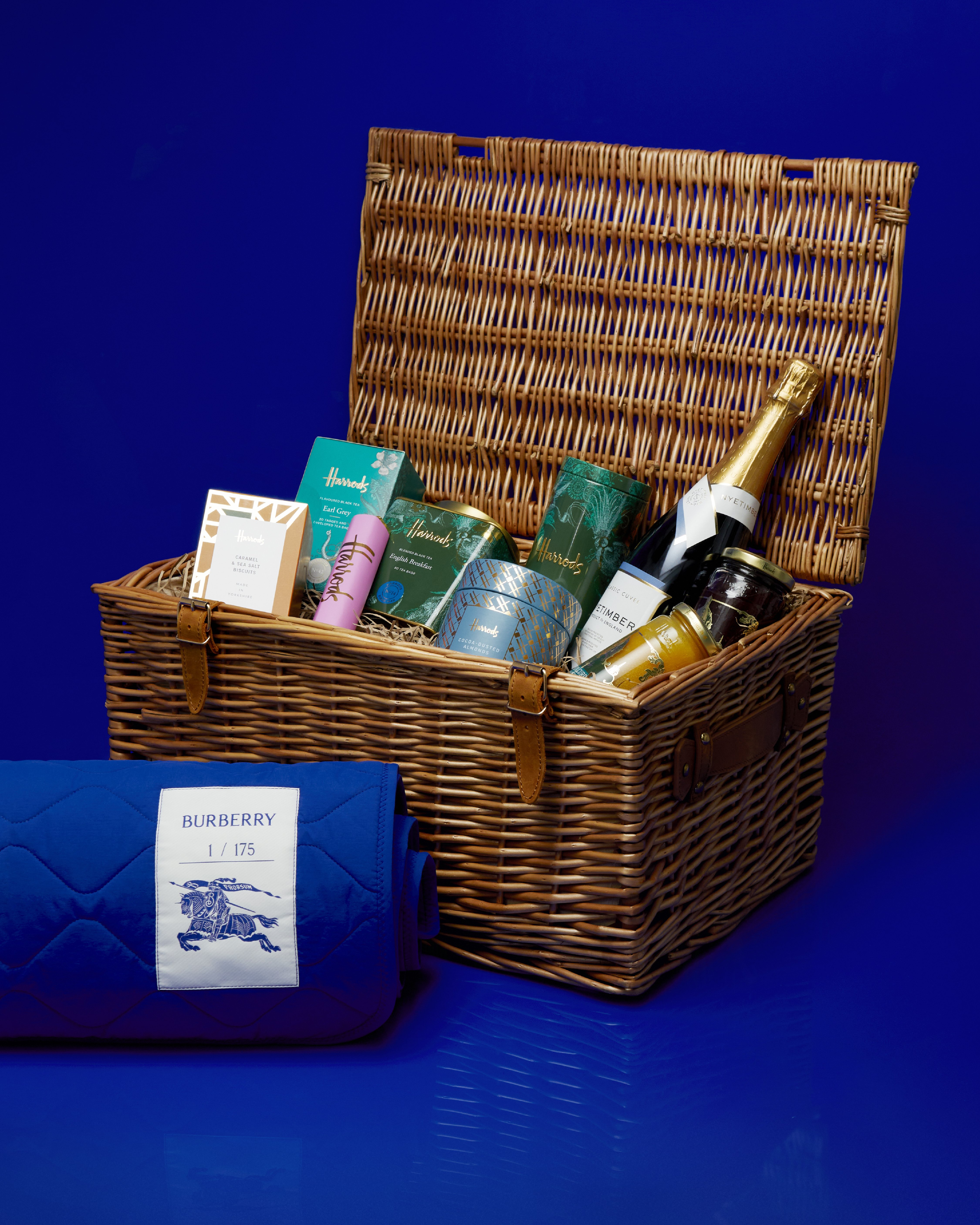 Burberry and Harrods are turning the town blue