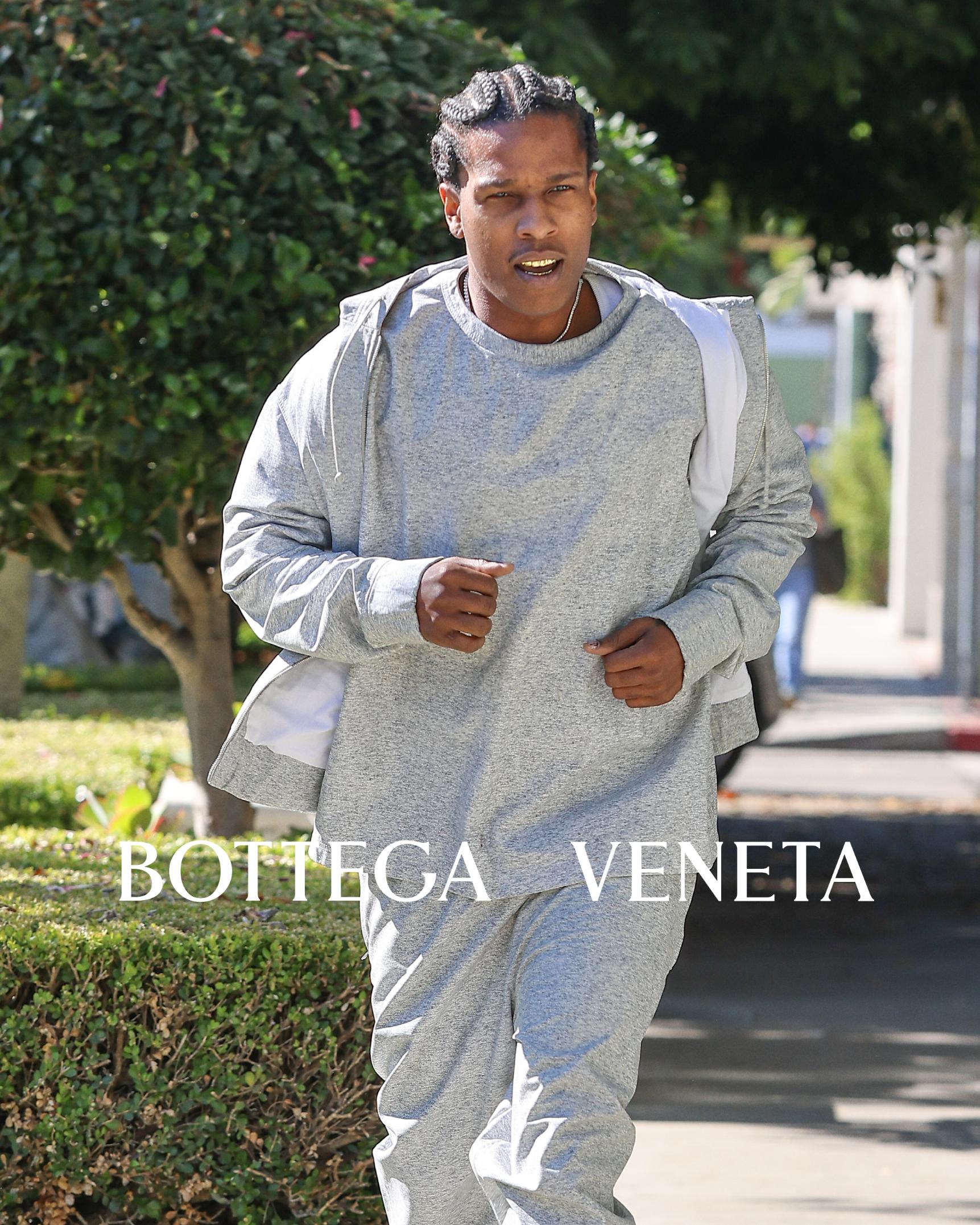 A$AP Rocky takes his Bottega Veneta Andiamo Bag for a walk in LA