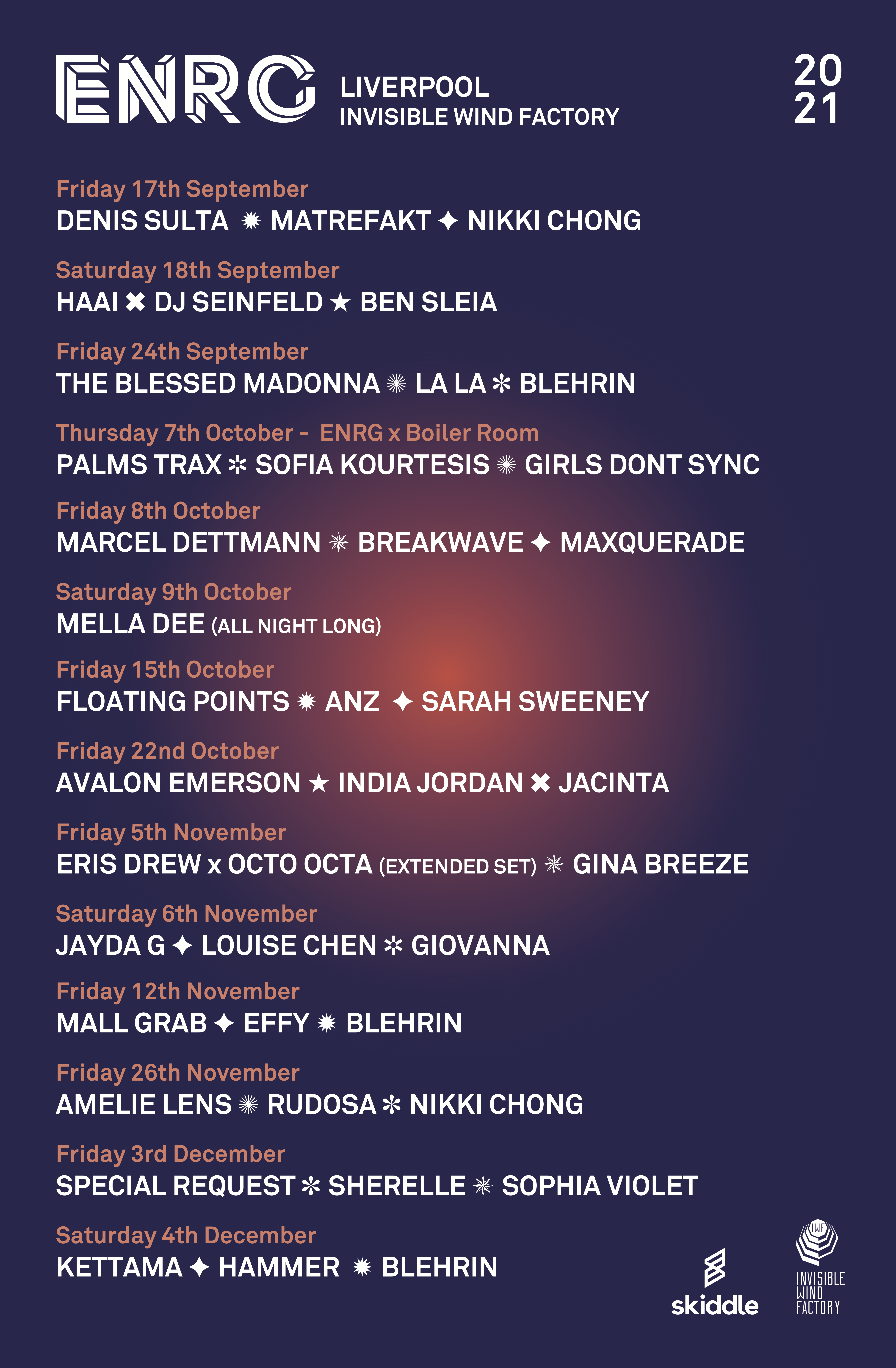 PARTY IN LIVERPOOL THIS AUTUMN AT ENRG