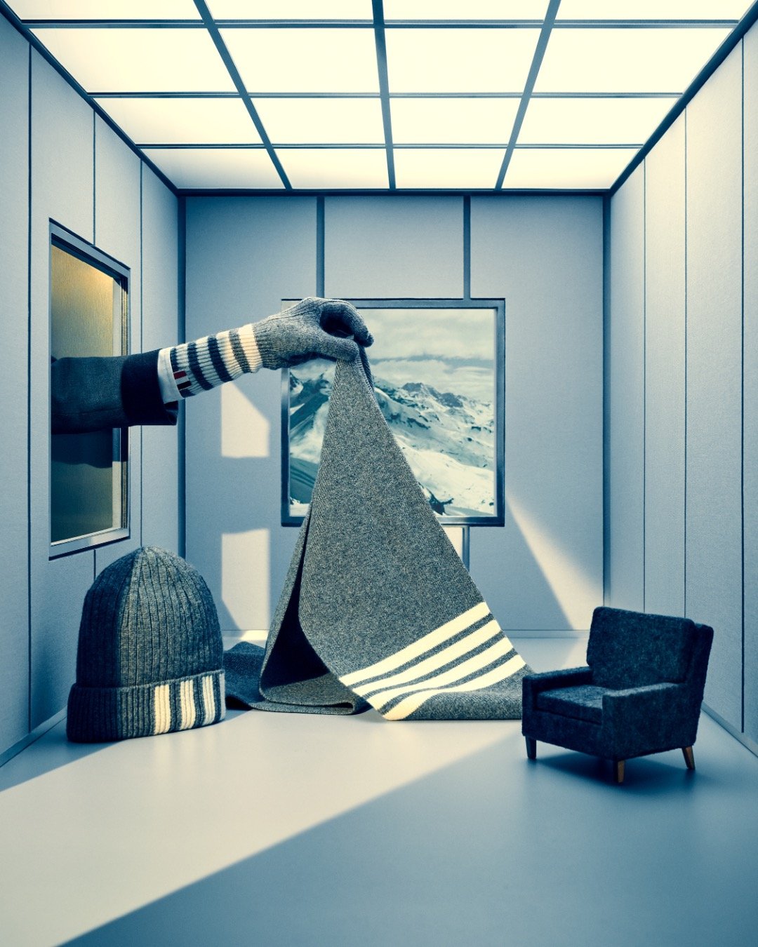 Thom Browne's Holiday campaign takes us on a festive elevator ride