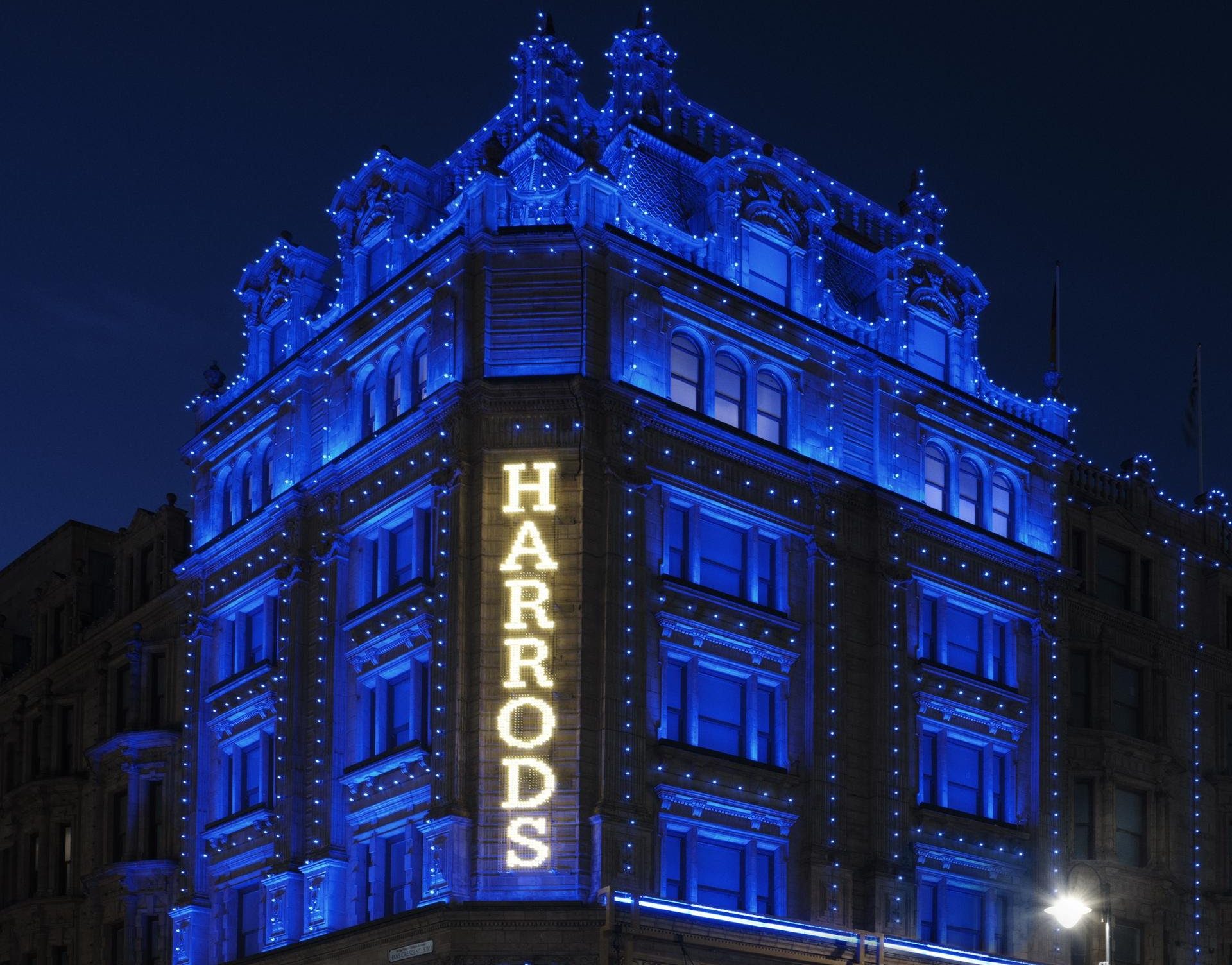 Burberry and Harrods are turning the town blue
