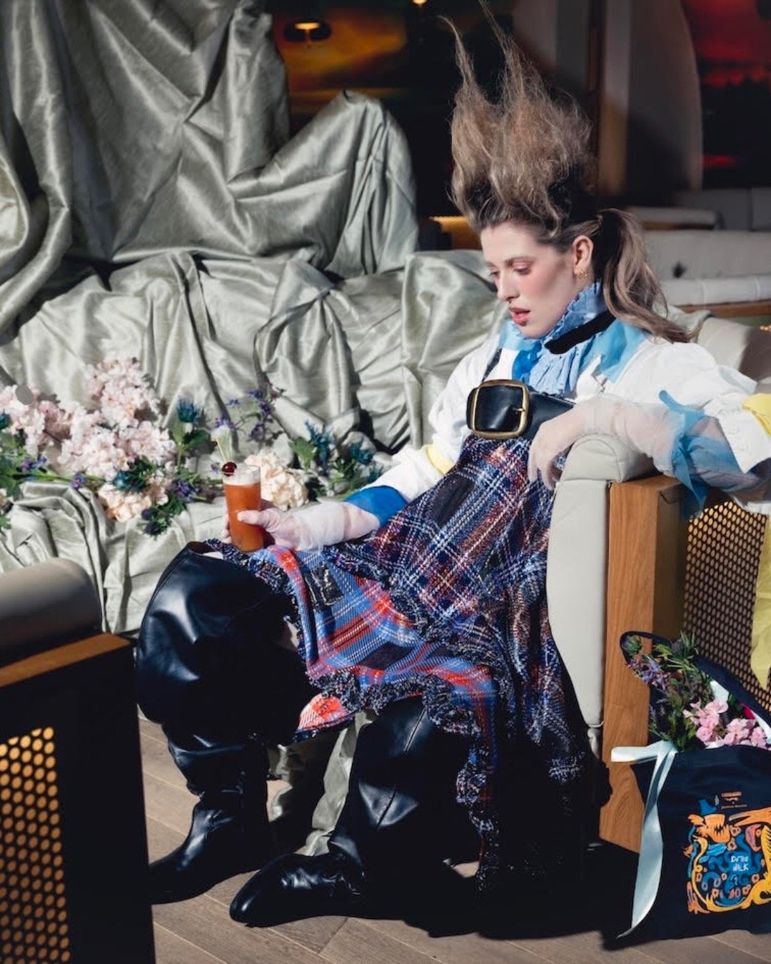 Honor Swinton Byrne is the face of Charles Jeffrey LOVERBOY x Johnnie Walker Experience's collab